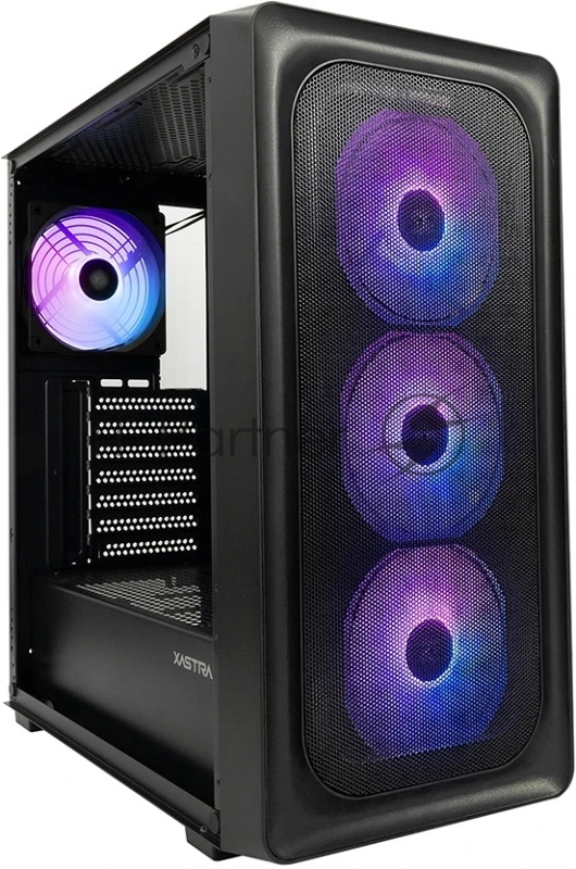 XASTRA Корпус A407 4ARGB Black ATX/Mesh/ tempered glass / 4x120mm ARGB PWM fans/ A407-4FC12A