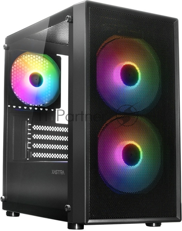 XASTRA Корпус A305M 3FRGB Black mATX/Mesh/ tempered glass / 2x140mm + 1x120mm FRGB fans/ A305M-2FC14F-1FC12F