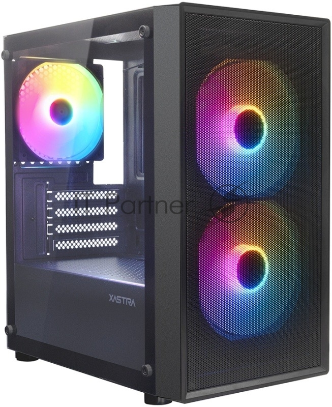 XASTRA Корпус A305M 3FRGB Black mATX/Mesh/ tempered glass / 2x140mm + 1x120mm FRGB fans/ A305M-2FC14F-1FC12F