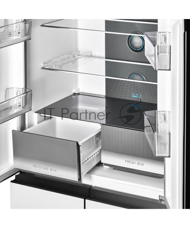 Холодильник KUPPERSBERG NFFD 186 WG, High-Tech, отдельностоящий, Side by Side, объем 568 л, инверторный компрессор, сенсорное управление, No Frost, LED дисплей, LED освещение, супер заморозка, супер охлаждение, зона свежести, энергоэффективность А++,