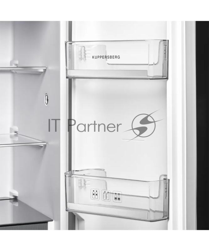 Холодильник KUPPERSBERG NFFD 186 WG, High-Tech, отдельностоящий, Side by Side, объем 568 л, инверторный компрессор, сенсорное управление, No Frost, LED дисплей, LED освещение, супер заморозка, супер охлаждение, зона свежести, энергоэффективность А++,