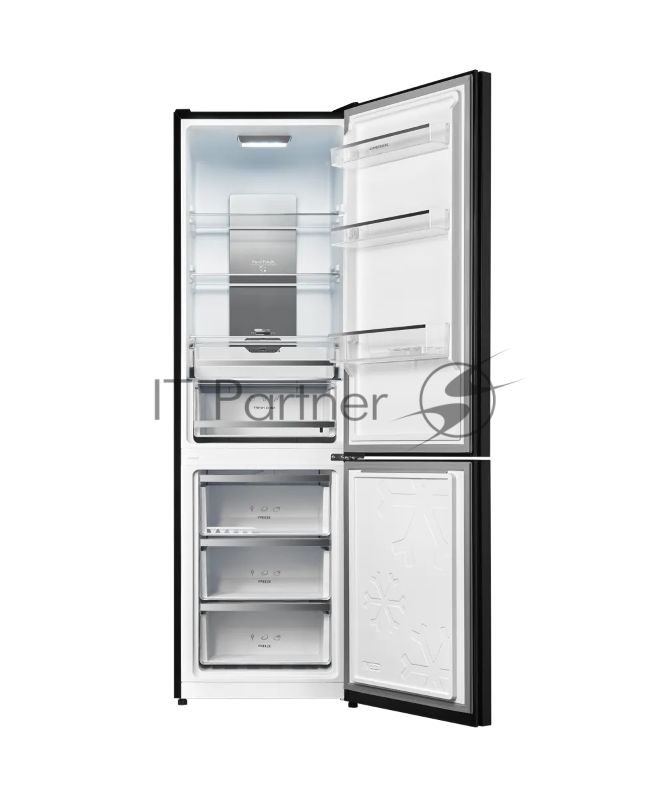 Холодильник KUPPERSBERG RFCN 2013 BG, High-Tech, отдельностоящий, объем 402 л, инверторный компрессор, электронное управление, No Frost, LED дисплей, LED подсветка, супер заморозка, супер охлаждение, зона свежести, энергоэффективность А++, цвет черно