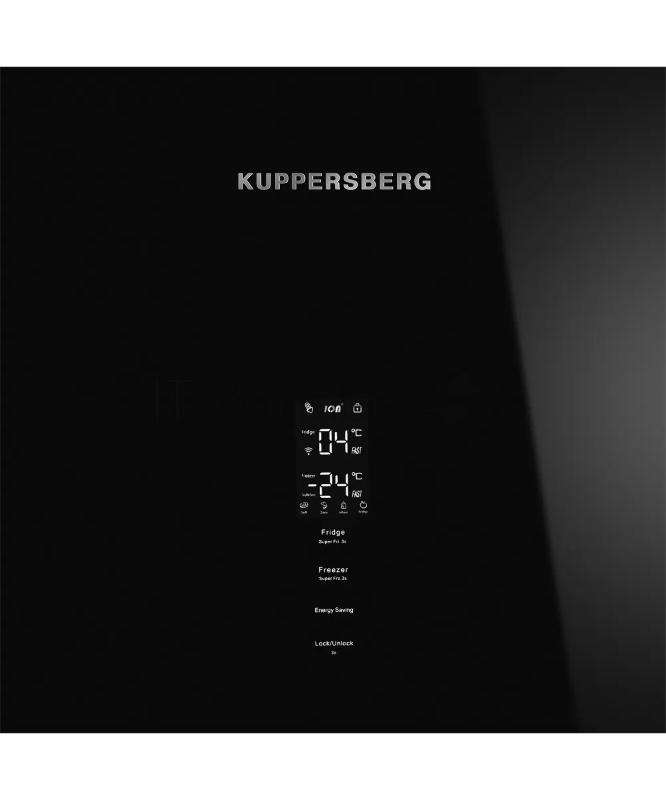 Холодильник KUPPERSBERG RFCN 2013 BG, High-Tech, отдельностоящий, объем 402 л, инверторный компрессор, электронное управление, No Frost, LED дисплей, LED подсветка, супер заморозка, супер охлаждение, зона свежести, энергоэффективность А++, цвет черно