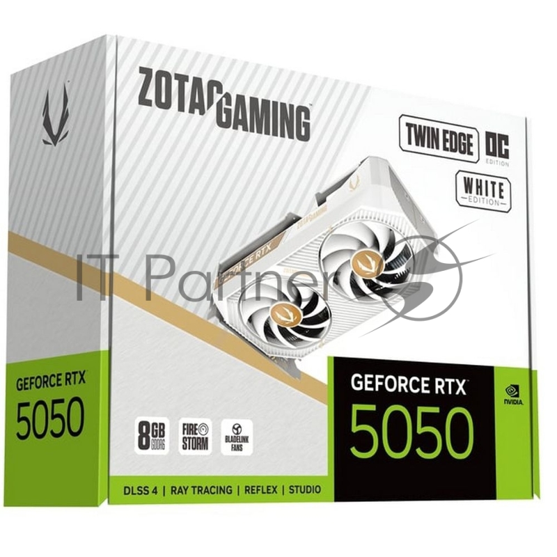 Видеокарта Zotac RTX5050 TWIN EDGE OC WHITE ED 8GB GDDR6 128bit 3xDP HDMI 2FAN MEDIUM PACK