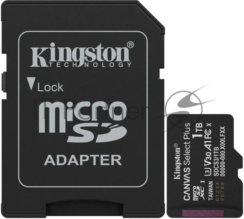 Флеш карта microSDXC 1TB Kingston SDCS3/1TB Canvas Select Plus + adapter