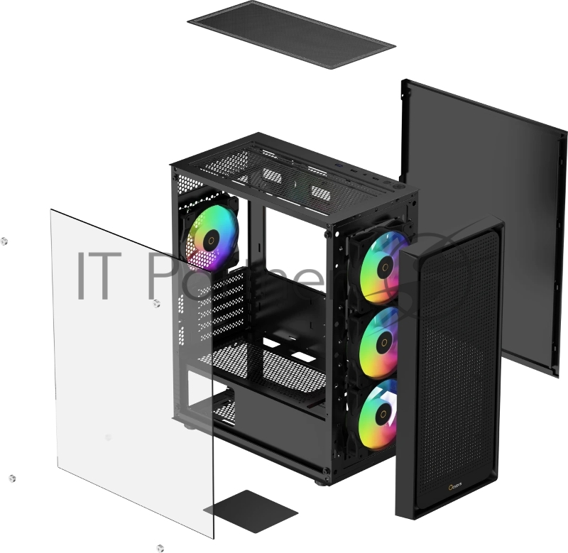 Компьютерный корпус Ocypus Gamma C50 BK ARGB, MATX, USB3.0*1+USB2.0*2, FRONT 3x120mm ARGB, REAR 1x120mm ARGB