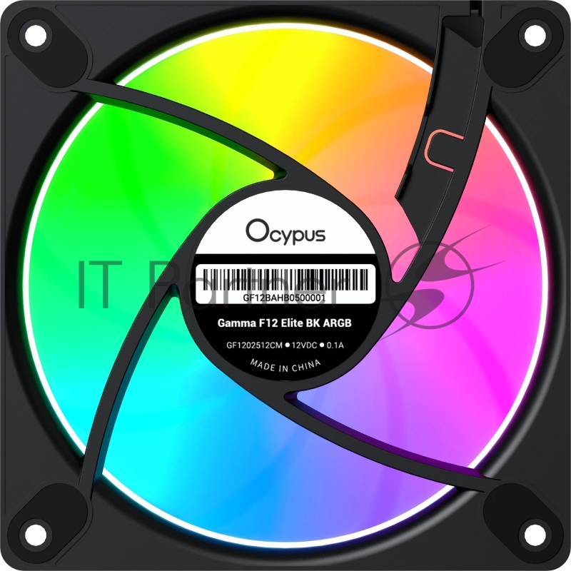 Вентилятор для корпуса Ocypus Gamma F12 Elite BK ARGB, 120x120x25mm, 4-PIN PWM, 600-1800 RPM, 26 DBA MAX, HYDRO BEARING