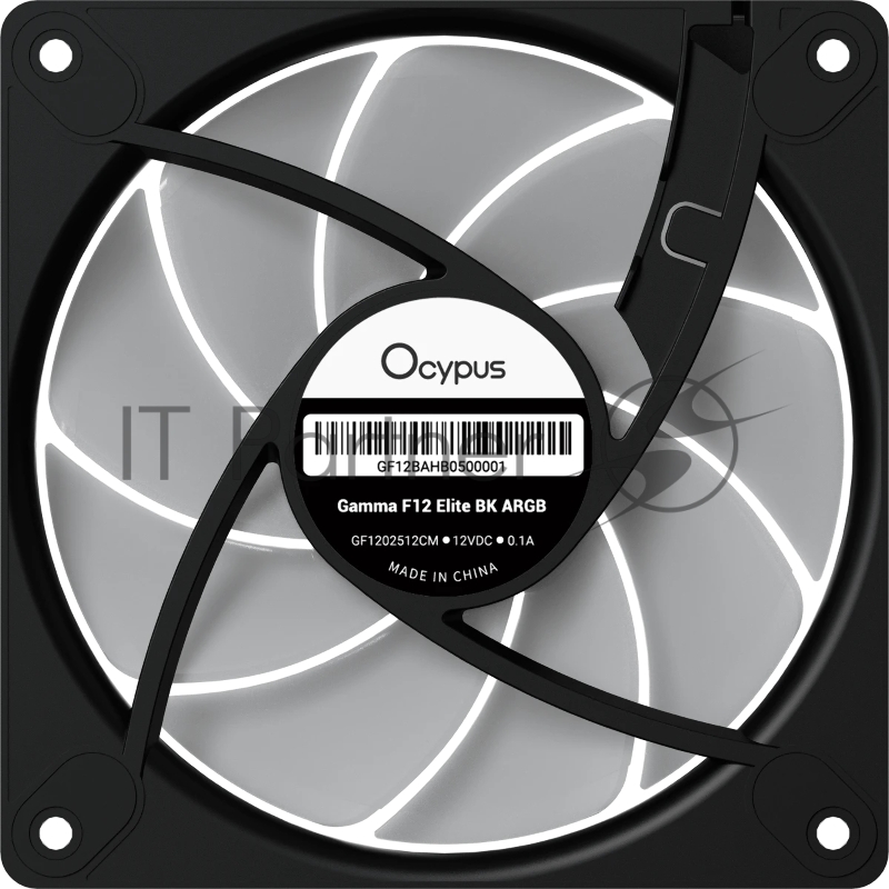 Вентилятор для корпуса Ocypus Gamma F12 Elite BK ARGB 3 IN 1, 120x120x25mm, 4-PIN PWM, 600-1800 RPM, 26 DBA MAX, HYDRO BEARING