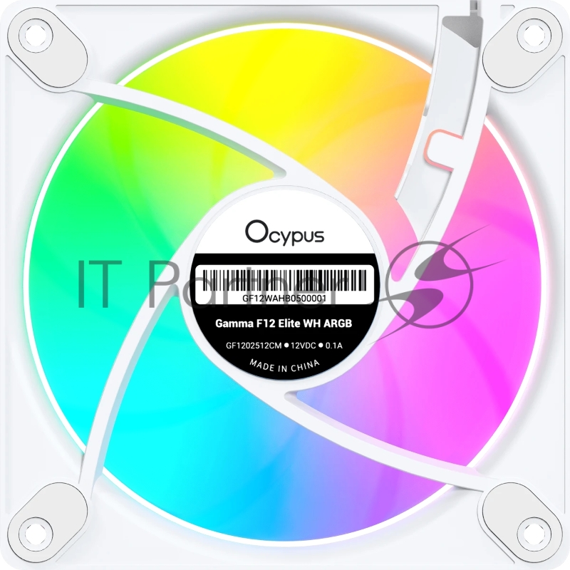 Вентилятор для корпуса Ocypus Gamma F12 Elite WH ARGB REVERSE BLADE 3 IN 1, 120x120x25mm, 4-PIN PWM, 600-1800 RPM, 26 DBA MAX, HYDRO BEARING
