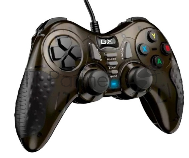 Геймпад проводной Genius GX-19UV /для ПК и PlayStation3, PlayStation4/ 19 кнопок/2 вибромотора/2 мини-джойстика/кабель1.8м/темн (31610003400)