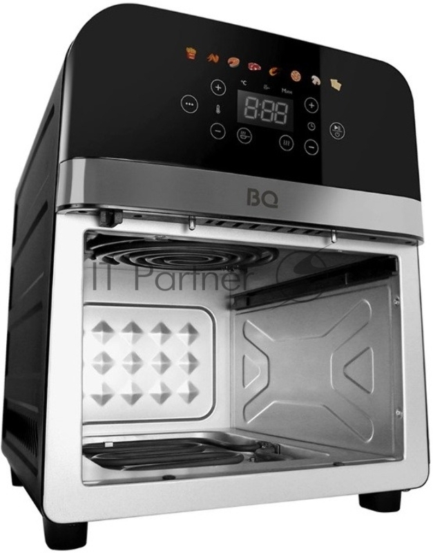 Аэрогриль BQ AF9011S Black. Мощность 2000 Вт / Объем 9 л / Сенсорное управление / 8 автоматических программ / Антипригарное покрытие Non-Stick PRO / 4 в 1: гриль, жарка, выпечка, запекание / Диапазон температур нагрева от 60 до 200 °С / Таймер от 1 д