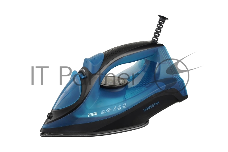 Утюг HOMESTAR HS-4009 черно-синий, 2000 Вт, пар, керамическая подошва, антинакипь