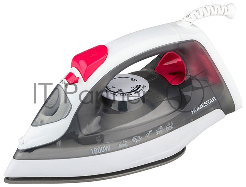 Утюг HomeStar HS-4012 серый (1800Вт, пар, спрей, паровой удар, самоочистка, керам.подошва)