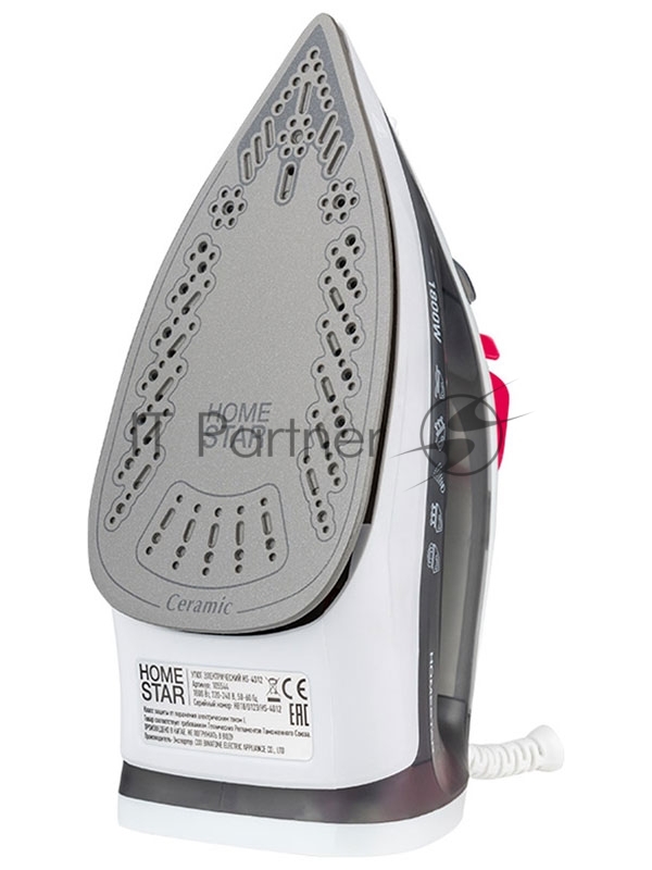 Утюг HomeStar HS-4012 серый (1800Вт, пар, спрей, паровой удар, самоочистка, керам.подошва)