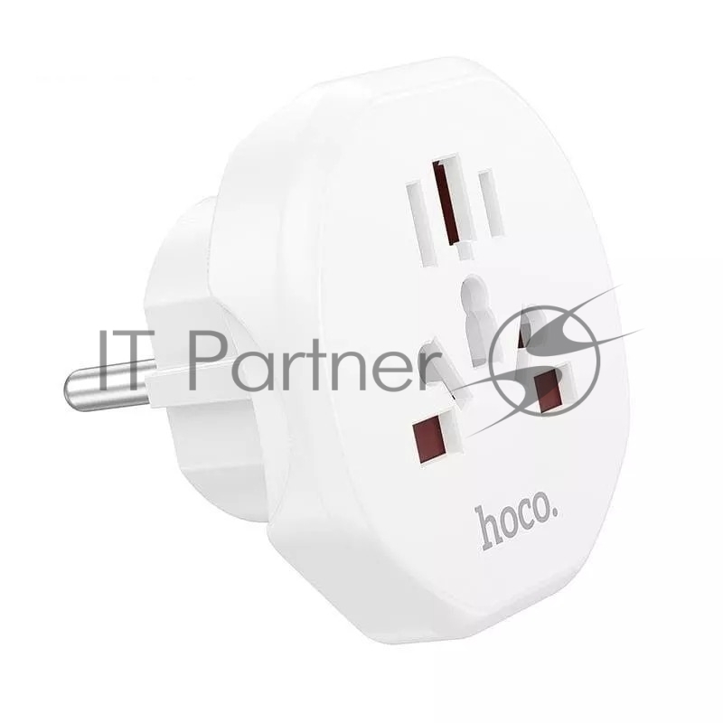Сетевой переходник адаптер для евророзетки Hoco AC6 10А 250В белый