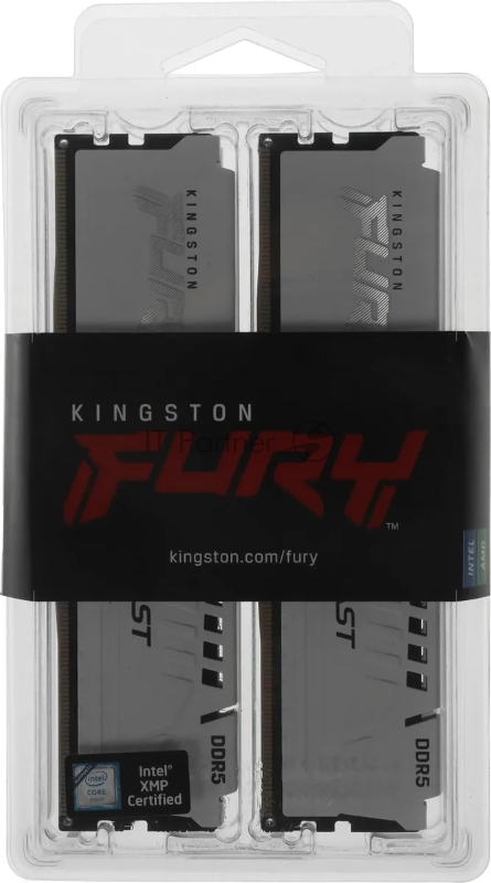 Память оперативная/ Kingston 64GB 5600MT/s DDR5 CL40 DIMM (Kit of 4) FURY Beast White XMP