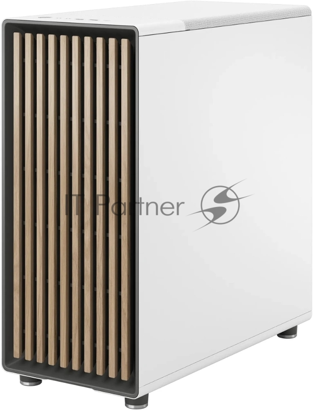Корпус ПК без блока питания/ Case Fractal Design North TG Clear Tint, Midi-Tower, 2x140mm, 2xUSB-A 3.2 + 1xUSB 3.2 Type-C ATX, mATX, mITX Wood panel, Chalk White