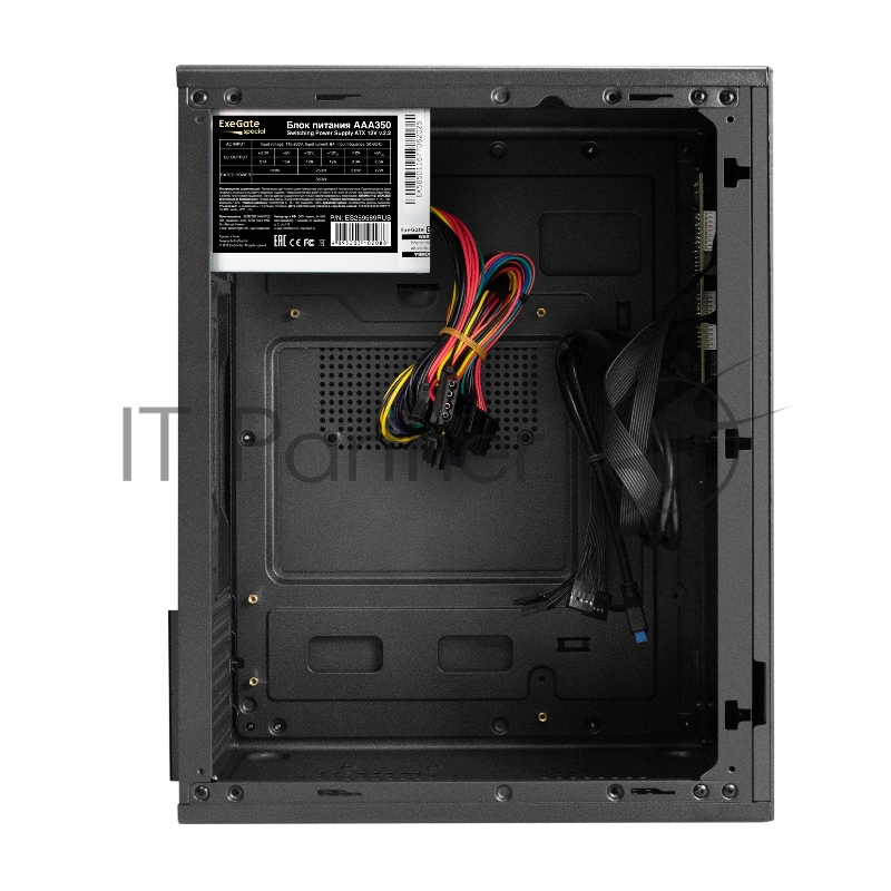 Корпус Minitower ExeGate BAA-308MUC-AAA350 (mATX, БП AAA350 с вент. 8см, 1*USB+1*USB3.0+1*TypeC, HD Audio, черный)