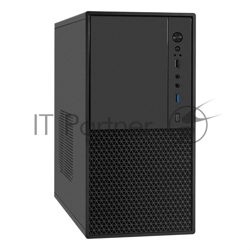 Корпус Minitower ExeGate BAA-308MUC-UNS400 (mATX, БП UNS400 с вент. 12см, 1*USB+1*USB3.0+1*TypeC, HD Audio, черный)