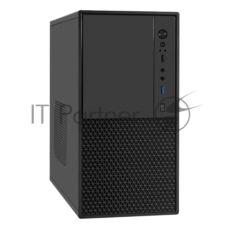 Корпус Minitower ExeGate BAA-308MUC-UNS500 (mATX, БП UNS500 с вент. 12см, 1*USB+1*USB3.0+1*TypeC, HD Audio, черный)