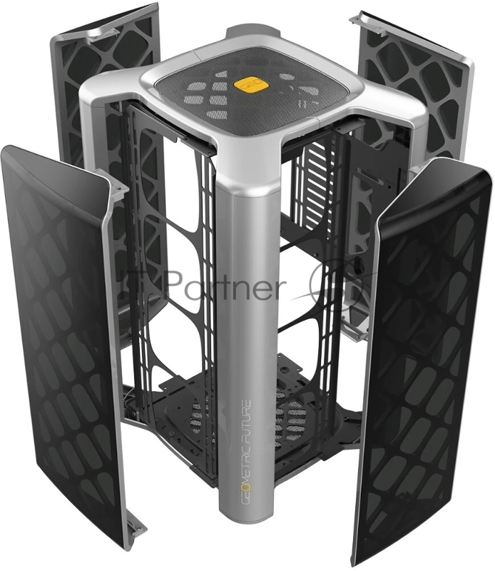 Корпус ПК без блока питания/ Case Geometric Future Model 2 The Ark, Midi-Tower, TG, no fans, 3xUSB-A 3.0, 1xUSB 3.2 Type-C, mATX, mITX Gray