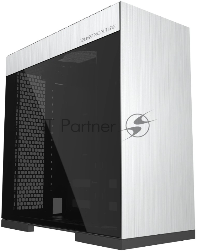Корпус ПК без блока питания/ Case Geometric Future Model 8 Dharma, Midi-Tower, TG, no fans, 2xUSB-A 3.0, 2xUSB-A 2.0, 1xUSB 3.2 Type-C, E-ATX, ATX, mATX, mITX Silver/Black