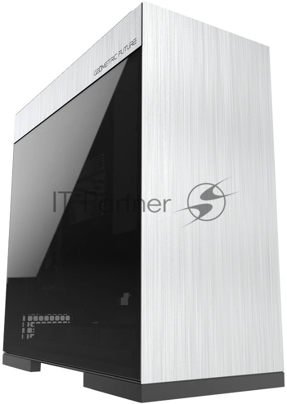 Корпус ПК без блока питания/ Case Geometric Future Model 8 Dharma, Midi-Tower, TG, no fans, 2xUSB-A 3.0, 2xUSB-A 2.0, 1xUSB 3.2 Type-C, E-ATX, ATX, mATX, mITX Silver/Black