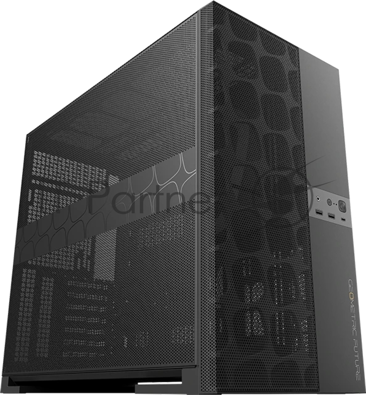Корпус ПК без блока питания/ Case Geometric Future Model 5 Vent Full Mesh, Midi-Tower, no fans, 2xUSB-A 3.0, 1xUSB 3.2 Type-C, E-ATX, ATX, mATX, mITX Black