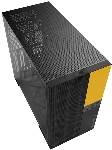Корпус ПК без блока питания/ Case Geometric Future Model 5 Vent, Midi-Tower, TG, no fans, 2xUSB-A 3.0, 1xUSB 3.2 Type-C, E-ATX, ATX, mATX, mITX Black/Yellow