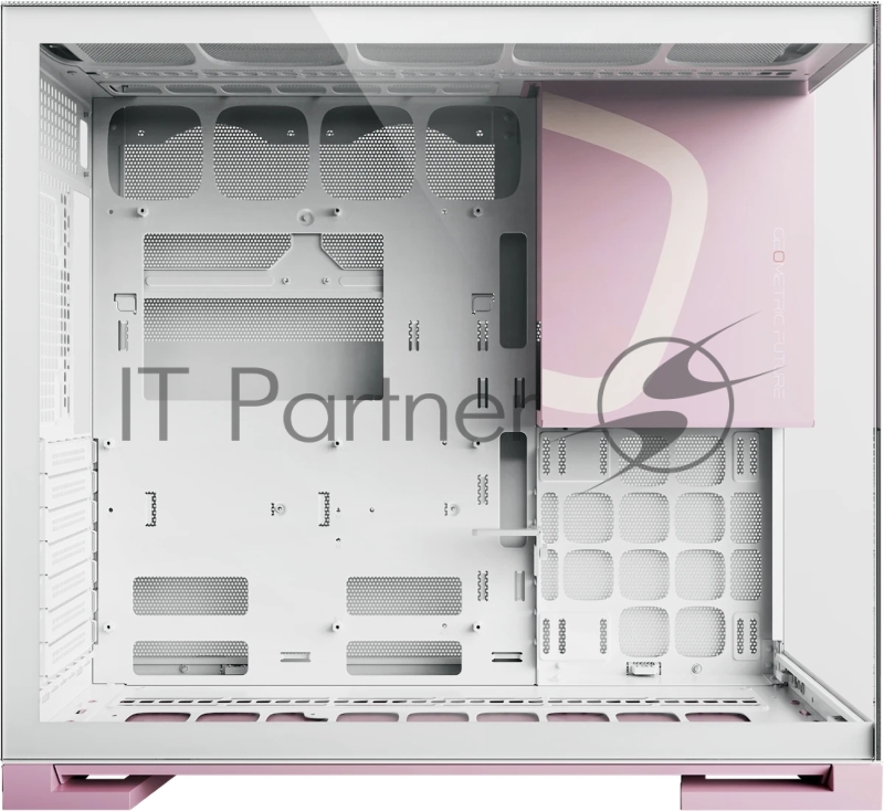 Корпус ПК без блока питания/ Case Geometric Future Model 5, Midi-Tower, TG, no fans, 2xUSB-A 3.0, 1xUSB 3.2 Type-C, E-ATX, ATX, mATX, mITX Pink