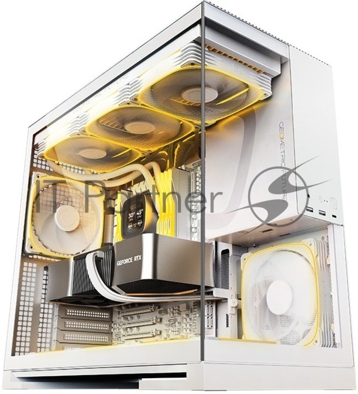 Корпус ПК без блока питания/ Case Geometric Future Model 5, Midi-Tower, TG, no fans, 2xUSB-A 3.0, 1xUSB 3.2 Type-C, E-ATX, ATX, mATX, mITX White