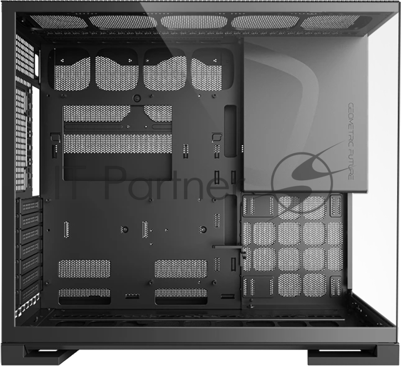 Корпус ПК без блока питания/ Case Geometric Future Model 5, Midi-Tower, TG, no fans, 2xUSB-A 3.0, 1xUSB 3.2 Type-C, E-ATX, ATX, mATX, mITX Black/Gray