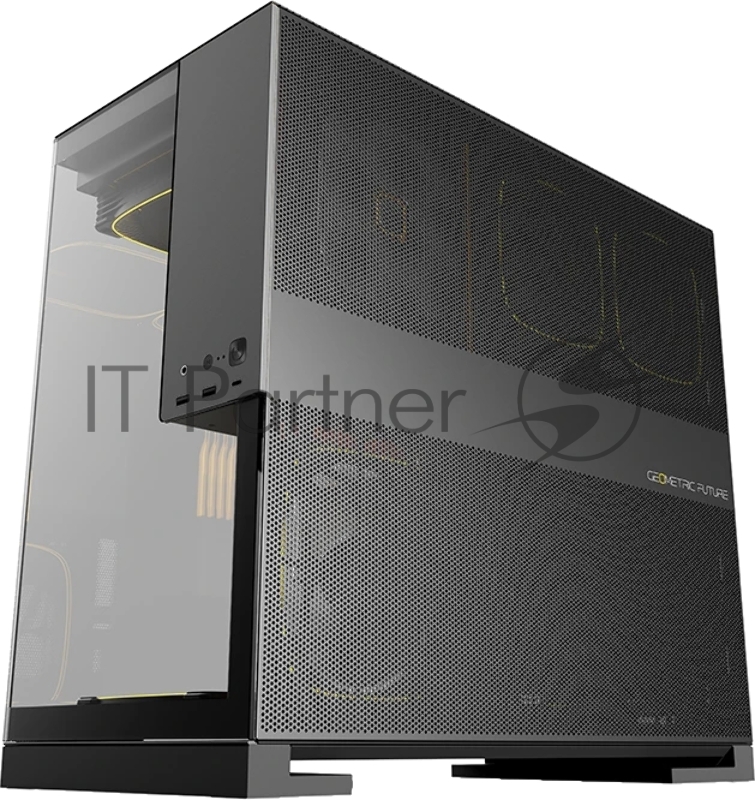 Корпус ПК без блока питания/ Case Geometric Future Model 5, Midi-Tower, TG, no fans, 2xUSB-A 3.0, 1xUSB 3.2 Type-C, E-ATX, ATX, mATX, mITX Black/Gray