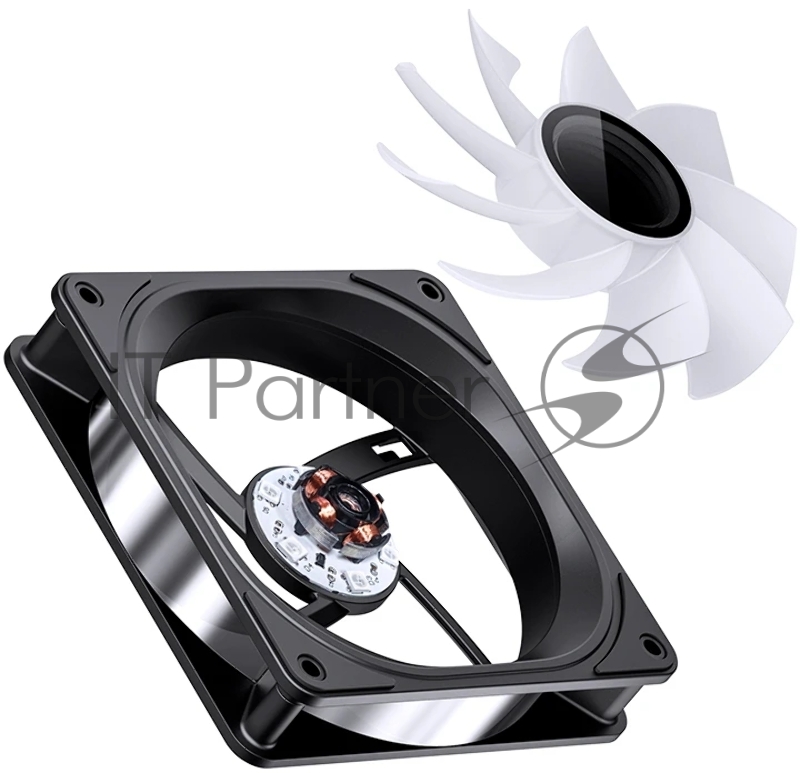 Кулер для корпуса/ Case Cooler JONSBO FR-606BR Reverse (120x120x25mm, 4-pin PWM, ARGB, 35.99CFM, 26.5dBA, 1500RPM, Black)