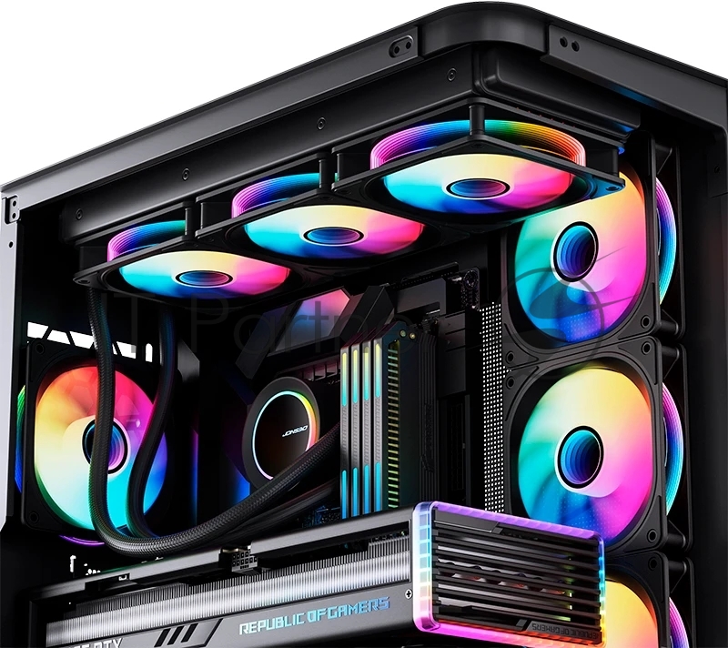 Кулер для корпуса/ Case Cooler JONSBO FR-606BR Reverse (120x120x25mm, 4-pin PWM, ARGB, 35.99CFM, 26.5dBA, 1500RPM, Black)