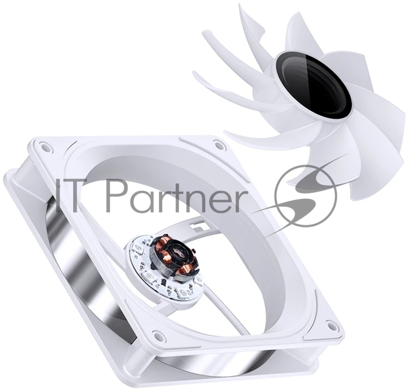 Кулер для корпуса/ Case Cooler JONSBO FR-606WR Reverse (120x120x25mm, 4-pin PWM, ARGB, 35.99CFM, 26.5dBA, 1500RPM, White)