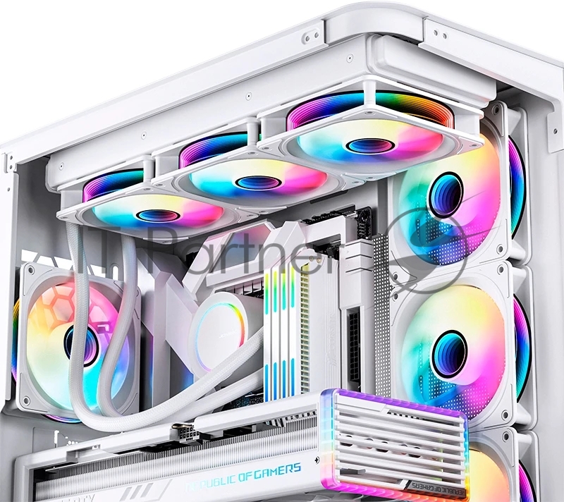 Кулер для корпуса/ Case Cooler JONSBO FR-606WR Reverse (120x120x25mm, 4-pin PWM, ARGB, 35.99CFM, 26.5dBA, 1500RPM, White)