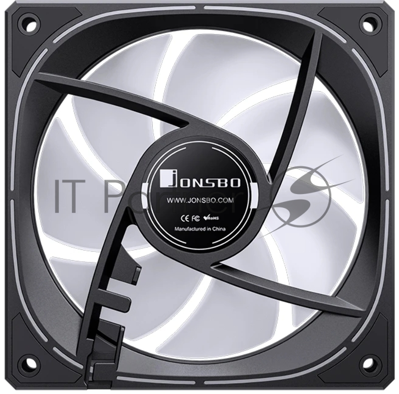 Кулер для корпуса/ Case Cooler JONSBO FR-505BR Reverse (120x120x25mm, 4-pin PWM, ARGB, 47.2CFM, 30.0dBA, 1800RPM, Black)