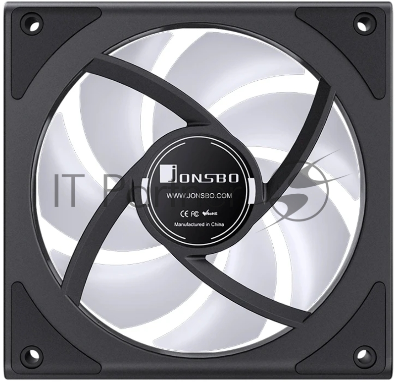 Кулер для корпуса/ Case Cooler JONSBO ZK-120BR Reverse (123x120x28mm, 4-pin PWM, ARGB, 47.71CFM, 30.7dBA, 1800RPM, Black, 3pcs)