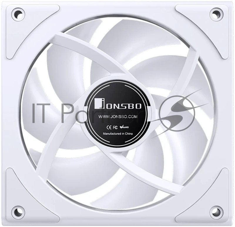 Кулер для корпуса/ Case Cooler JONSBO ZK-120WR Reverse (123x120x28mm, 4-pin PWM, ARGB, 47.71CFM, 30.7dBA, 1800RPM, White, 3pcs)