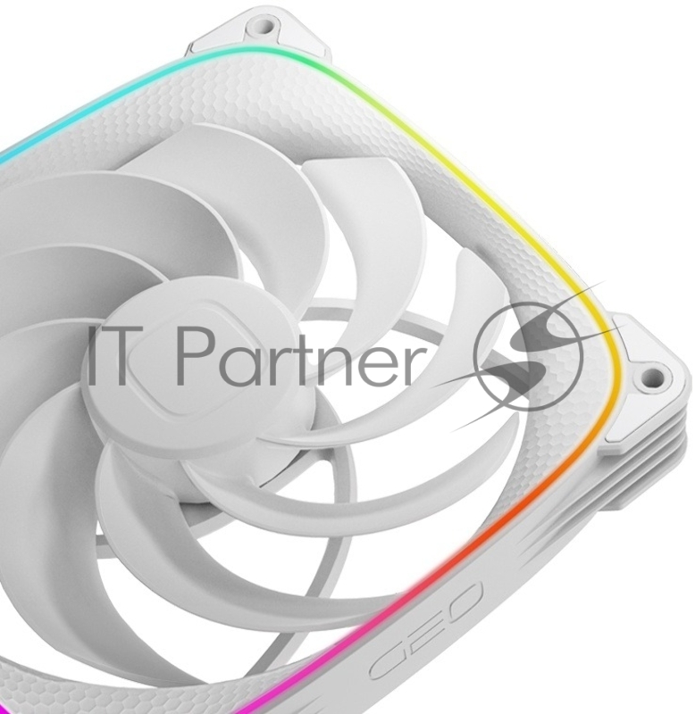 Вентилятор корпусный/ Case Cooler Geometric Future Squama 2503RW-14 Reverse (140x140x25mm, 4-pin PWM, ARGB, 71.8CFM, 34.0dBA, 2100RPM, White)