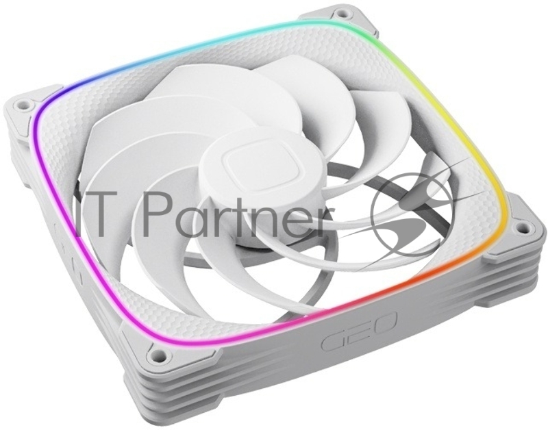 Вентилятор корпусный/ Case Cooler Geometric Future Squama 2503RW-14 Reverse (140x140x25mm, 4-pin PWM, ARGB, 71.8CFM, 34.0dBA, 2100RPM, White)