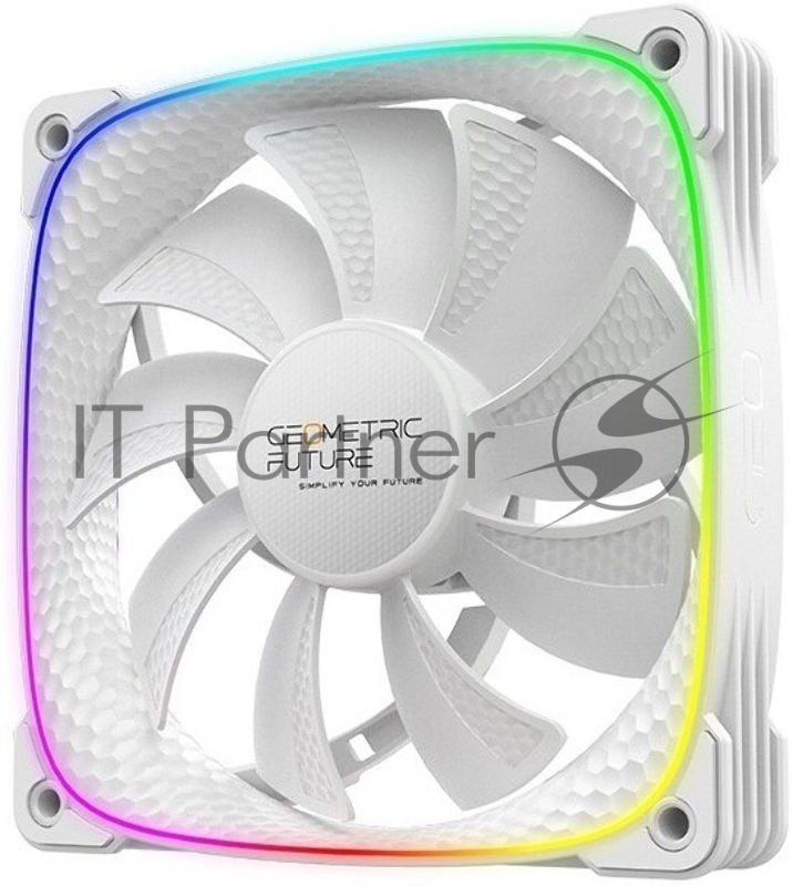 Вентилятор корпусный/ Case Cooler Geometric Future Squama 2503RW-12 Reverse (120x120x25mm, 4-pin PWM, ARGB, 57.67CFM, 29.87dBA, 1500RPM, White)