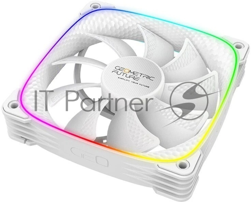 Вентилятор корпусный/ Case Cooler Geometric Future Squama 2503RW-12 Reverse (120x120x25mm, 4-pin PWM, ARGB, 57.67CFM, 29.87dBA, 1500RPM, White)