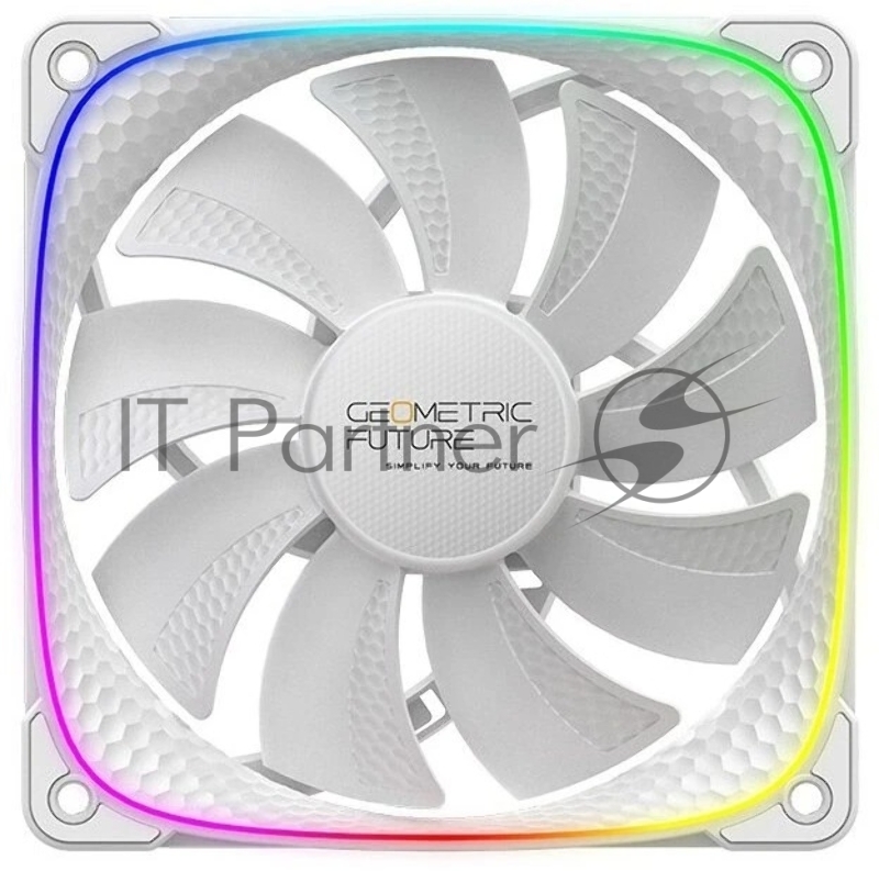 Вентилятор корпусный/ Case Cooler Geometric Future Squama 2503RW-12 Reverse (120x120x25mm, 4-pin PWM, ARGB, 57.67CFM, 29.87dBA, 1500RPM, White)