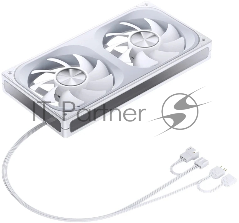 Кулер для корпуса/ Case Cooler JONSBO ZA-240WR Reverse (2x120x120mm, 4-pin PWM, ARGB, 62.4CFM, 37.3dBA, 2400RPM, White, Single-Frame RGB Fan Unit)