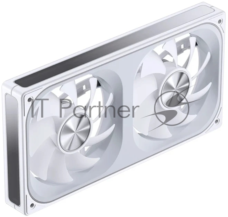 Кулер для корпуса/ Case Cooler JONSBO ZA-240WR Reverse (2x120x120mm, 4-pin PWM, ARGB, 62.4CFM, 37.3dBA, 2400RPM, White, Single-Frame RGB Fan Unit)