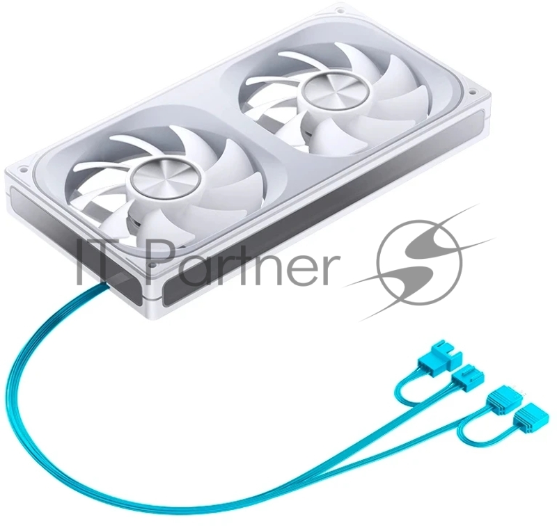 Кулер для корпуса/ Case Cooler JONSBO ZA-240WR Reverse (2x120x120mm, 4-pin PWM, ARGB, 62.4CFM, 37.3dBA, 2400RPM, White, Single-Frame RGB Fan Unit)