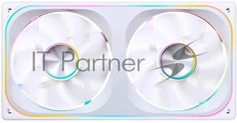 Кулер для корпуса/ Case Cooler JONSBO ZA-240WR Reverse (2x120x120mm, 4-pin PWM, ARGB, 62.4CFM, 37.3dBA, 2400RPM, White, Single-Frame RGB Fan Unit)