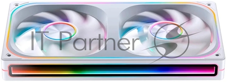 Кулер для корпуса/ Case Cooler JONSBO ZA-240WR Reverse (2x120x120mm, 4-pin PWM, ARGB, 62.4CFM, 37.3dBA, 2400RPM, White, Single-Frame RGB Fan Unit)